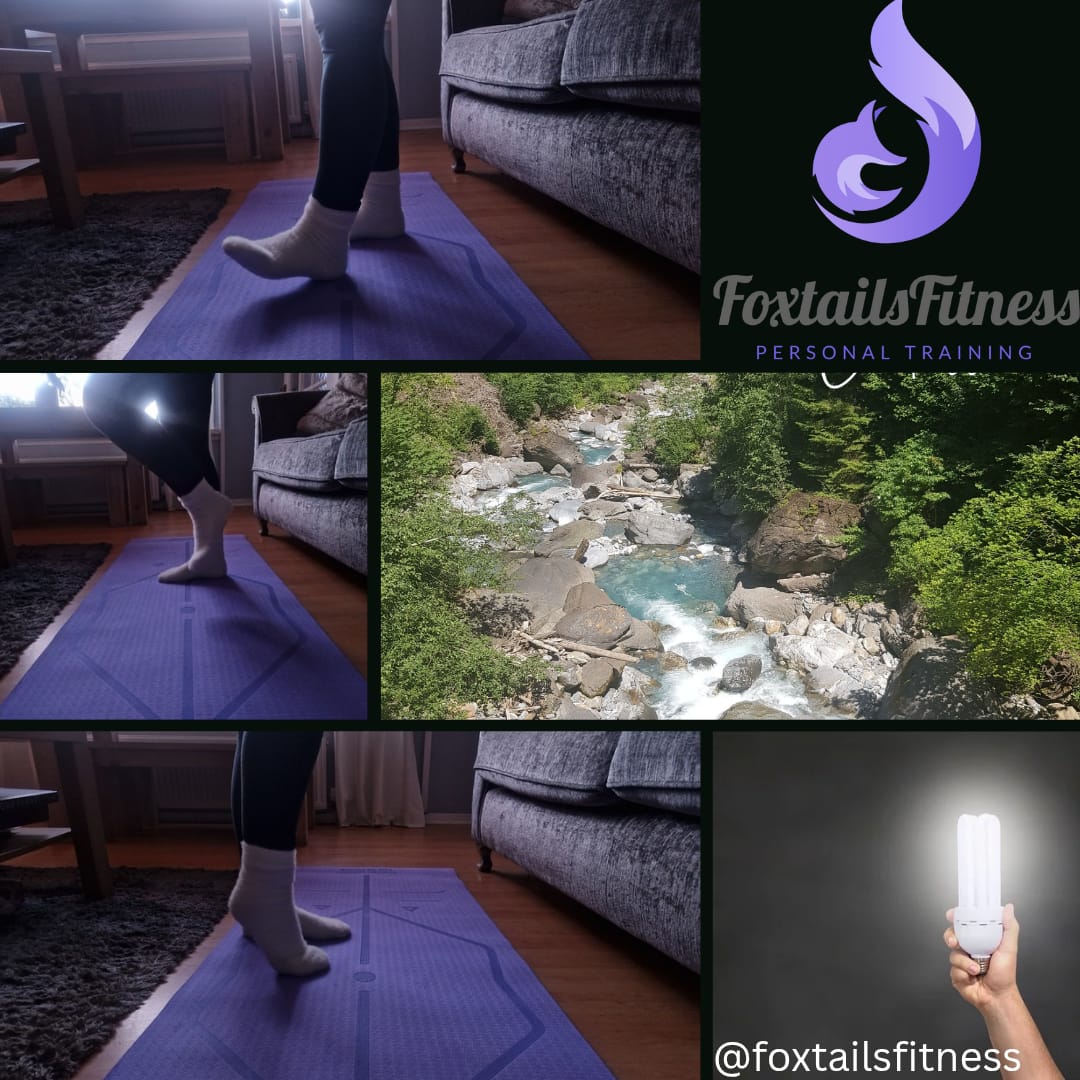 Foxtail Fitness collage with home training and outdoor scenery